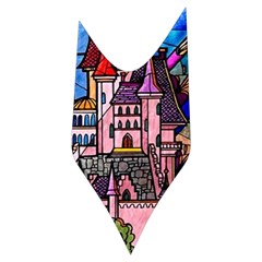Beauty Stained Glass Castle Building Women s Long Sleeve Raglan T Side Left