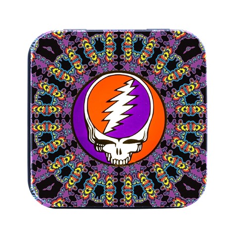 Gratefuldead Grateful Dead Pattern Square Metal Box (Black) from ArtsNow.com Front