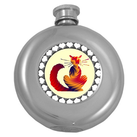 Sitting cat Hip Flask (5 oz) from ArtsNow.com Front