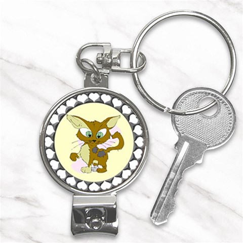 Cute cat Nail Clippers Key Chain from ArtsNow.com Front