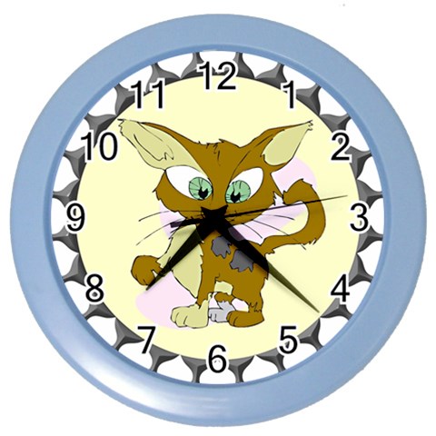 Cute cat Color Wall Clock from ArtsNow.com Front