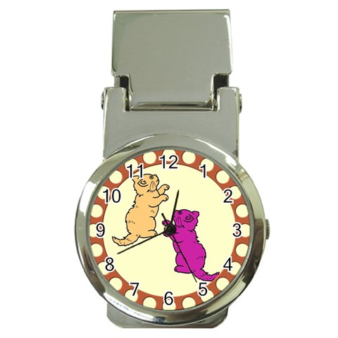 Cute Kittens Money Clip Watch from ArtsNow.com Front
