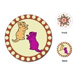 Cute Kittens Playing Cards (Round)