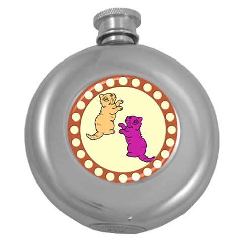 Cute Kittens Hip Flask (5 oz) from ArtsNow.com Front