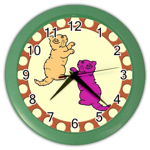 Cute Kittens Color Wall Clock from ArtsNow.com Front