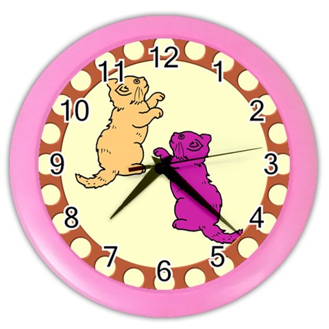 Cute Kittens Color Wall Clock from ArtsNow.com Front