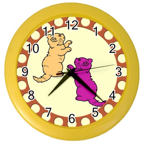 Cute Kittens Color Wall Clock from ArtsNow.com Front
