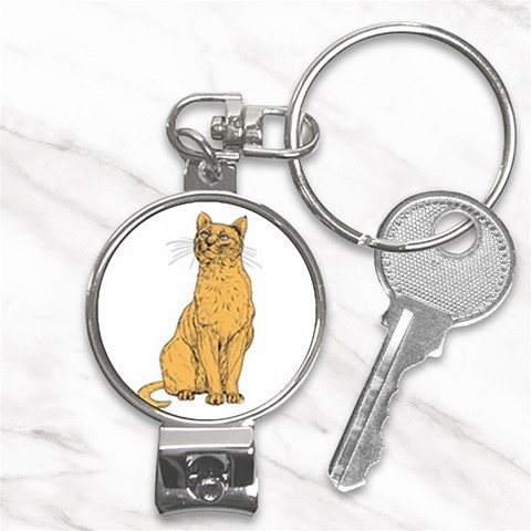 Sitting cat 2 Nail Clippers Key Chain from ArtsNow.com Front