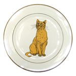 Sitting cat 2 Porcelain Plate