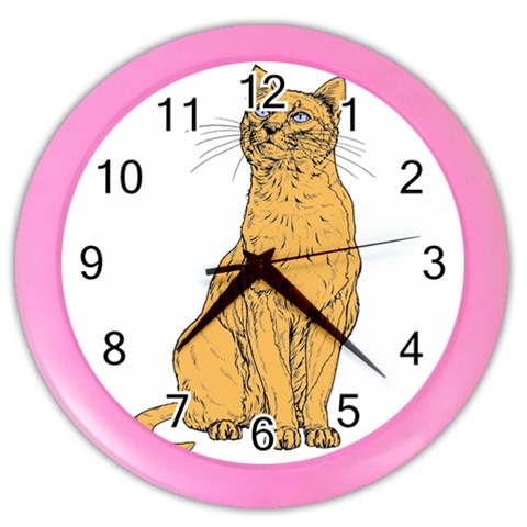 Sitting cat 2 Color Wall Clock from ArtsNow.com Front