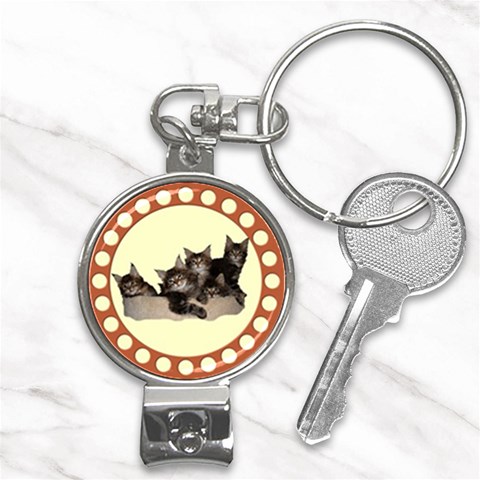 Maine coone kittens Nail Clippers Key Chain from ArtsNow.com Front