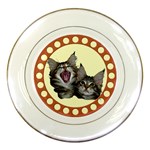 Yawning kitten Porcelain Plate