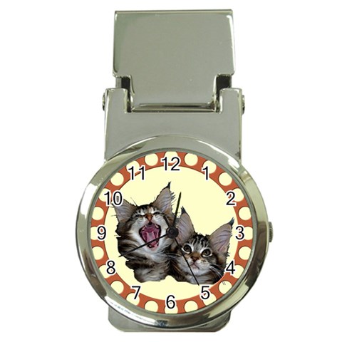 Yawning kitten Money Clip Watch from ArtsNow.com Front