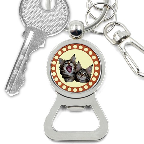 Yawning kitten Bottle Opener Key Chain from ArtsNow.com Front