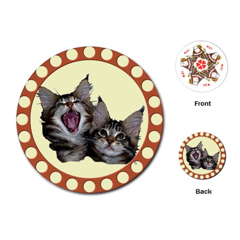 Yawning kitten Playing Cards (Round) from ArtsNow.com Front