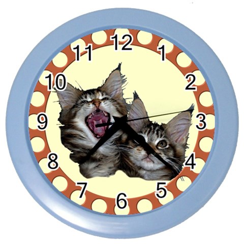 Yawning kitten Color Wall Clock from ArtsNow.com Front