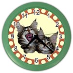 Yawning kitten Color Wall Clock