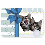 Yawning kitten Large Doormat