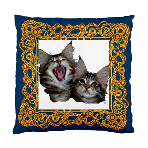 Yawning kitten Cushion Case (Two Sides) from ArtsNow.com Back