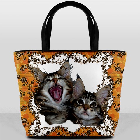 Yawning kitten Bucket Bag from ArtsNow.com Front