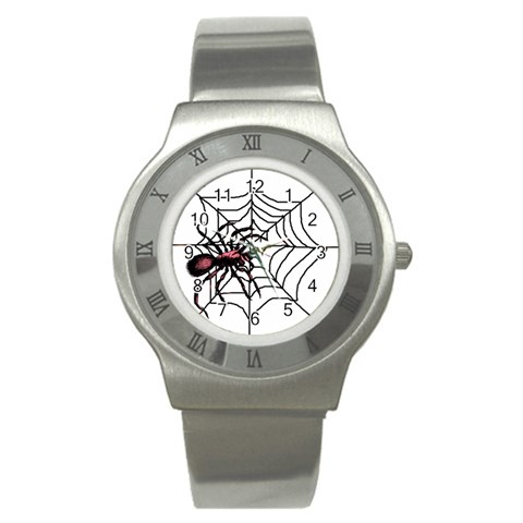 Spider in web Stainless Steel Watch from ArtsNow.com Front