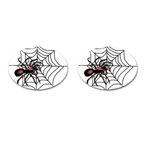 Spider in web Cufflinks (Oval) from ArtsNow.com Front(Pair)