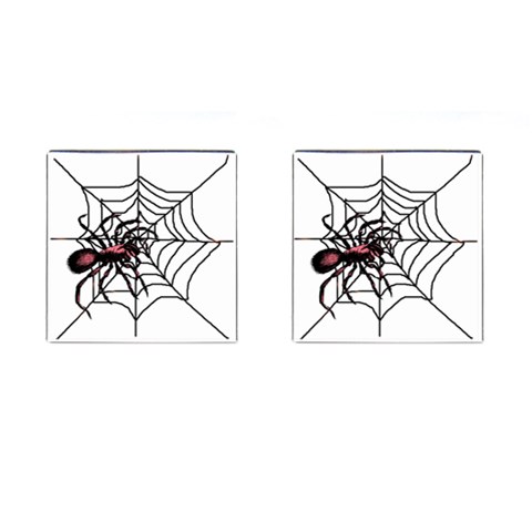 Spider in web Cufflinks (Square) from ArtsNow.com Front(Pair)