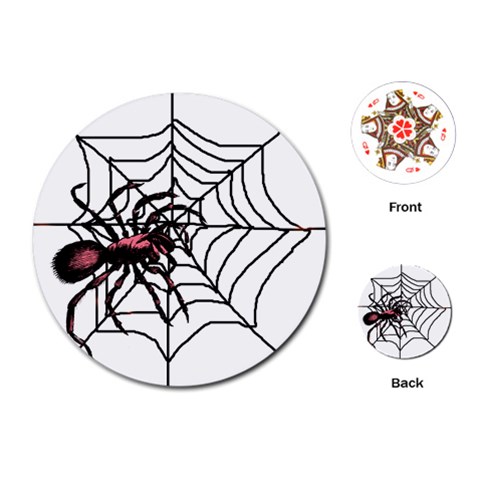 Spider in web Playing Cards (Round) from ArtsNow.com Front