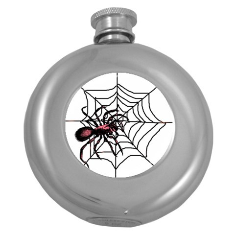 Spider in web Hip Flask (5 oz) from ArtsNow.com Front