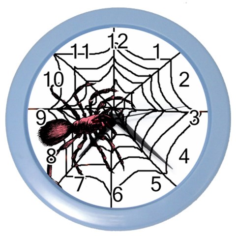 Spider in web Color Wall Clock from ArtsNow.com Front