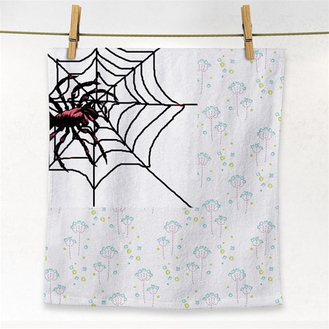 Spider in web Face Towel from ArtsNow.com Front