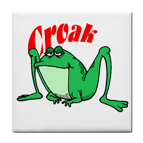 Croak frog Tile Coaster from ArtsNow.com Front
