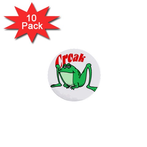 Croak frog 1  Mini Button (10 pack)  from ArtsNow.com Front