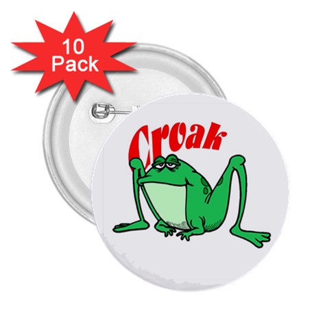 Croak frog 2.25  Button (10 pack) from ArtsNow.com Front