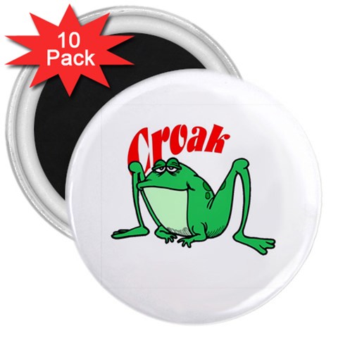 Croak frog 3  Magnet (10 pack) from ArtsNow.com Front