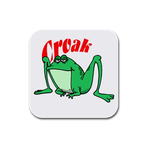 Croak frog Rubber Square Coaster (4 pack) from ArtsNow.com Front