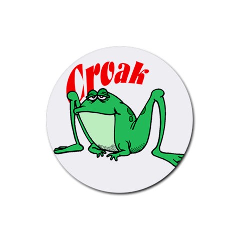 Croak frog Rubber Coaster (Round) from ArtsNow.com Front