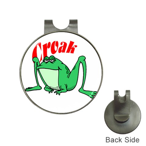 Croak frog Golf Ball Marker Hat Clip from ArtsNow.com Front