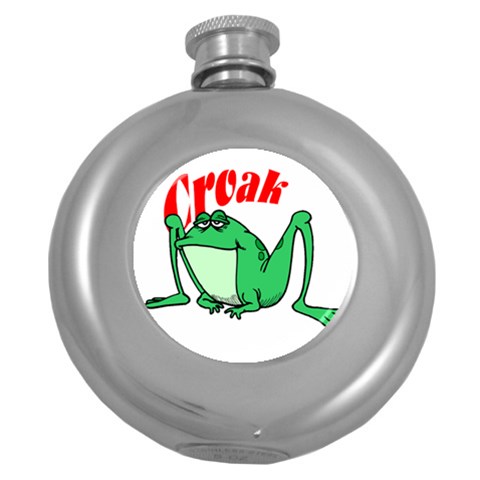 Croak frog Hip Flask (5 oz) from ArtsNow.com Front