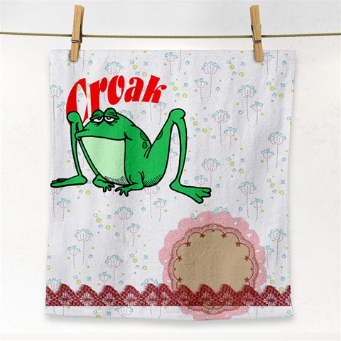 Croak frog Face Towel from ArtsNow.com Front