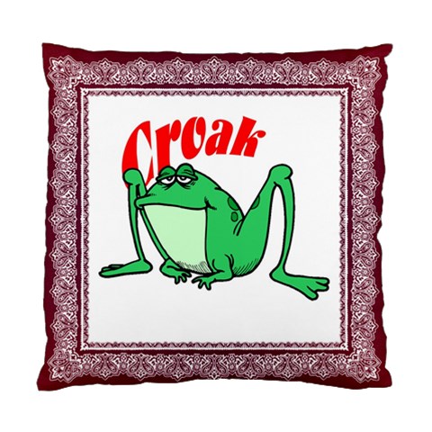 Croak frog Cushion Case (One Side) from ArtsNow.com Front