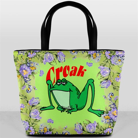 Croak frog Bucket Bag from ArtsNow.com Front