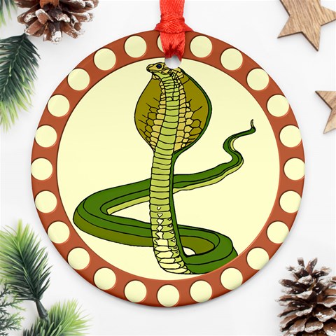 Cobra Ornament (Round) from ArtsNow.com Front