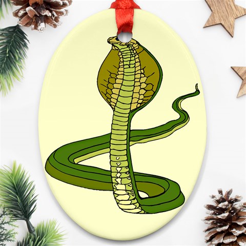 Cobra Ornament (Oval) from ArtsNow.com Front
