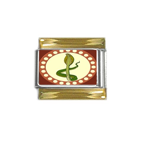 Cobra Gold Trim Italian Charm (9mm) from ArtsNow.com Front