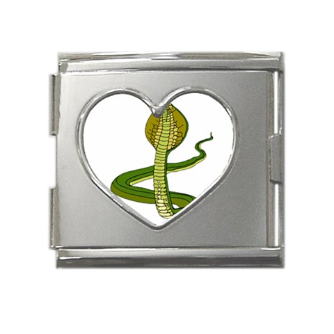Cobra Mega Link Heart Italian Charm (18mm) from ArtsNow.com Front