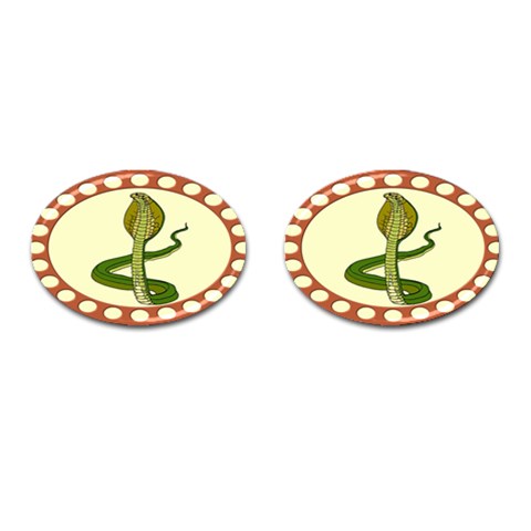 Cobra Cufflinks (Oval) from ArtsNow.com Front(Pair)