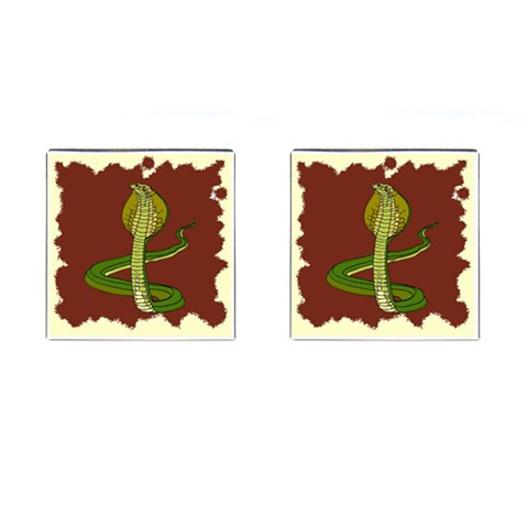 Cobra Cufflinks (Square) from ArtsNow.com Front(Pair)