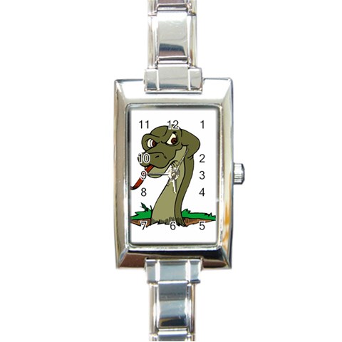 Snake Rectangular Italian Charm Watch from ArtsNow.com Front