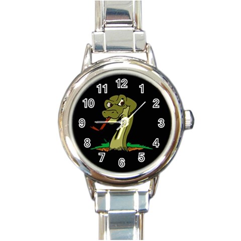 Snake Round Italian Charm Watch from ArtsNow.com Front